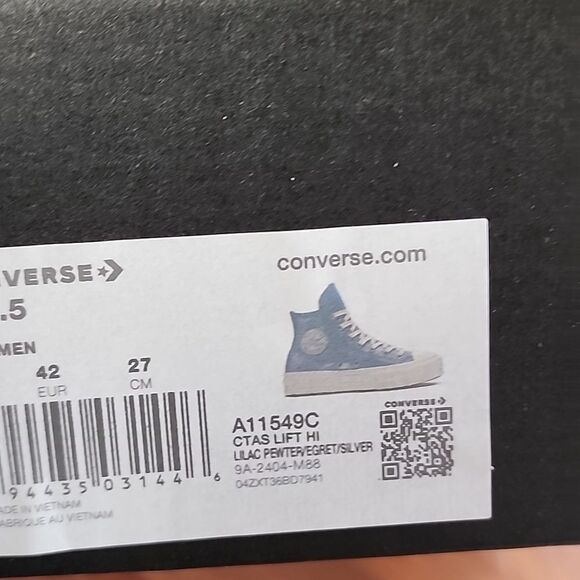Converse Chuck Taylor Blue Shimmer Suede High Tops 10.5 NIB - Picture 9 of 9